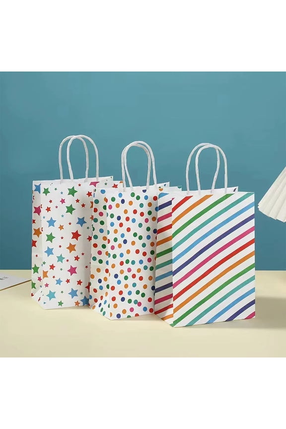 Party Decorations Promotion Sale! Nomeni 12 Pack Small Size Kraft Paper Bags with Handle for Party, Home Decor Clearance Sale Pink