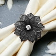 thumbnail image 1 of Party Decorations Promotion Sale! Nomeni Napkin Ring Stainless Steel Flower Napkin Buckle European High End Napkin Ring, Home Decor Clearance Sale Black, 1 of 3
