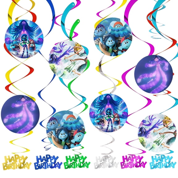 Party Decorations Ruby Gillman Teenage Kraken Hanging Decor Honeycomb Swirls Lanterns Pompoms Supplies Fans