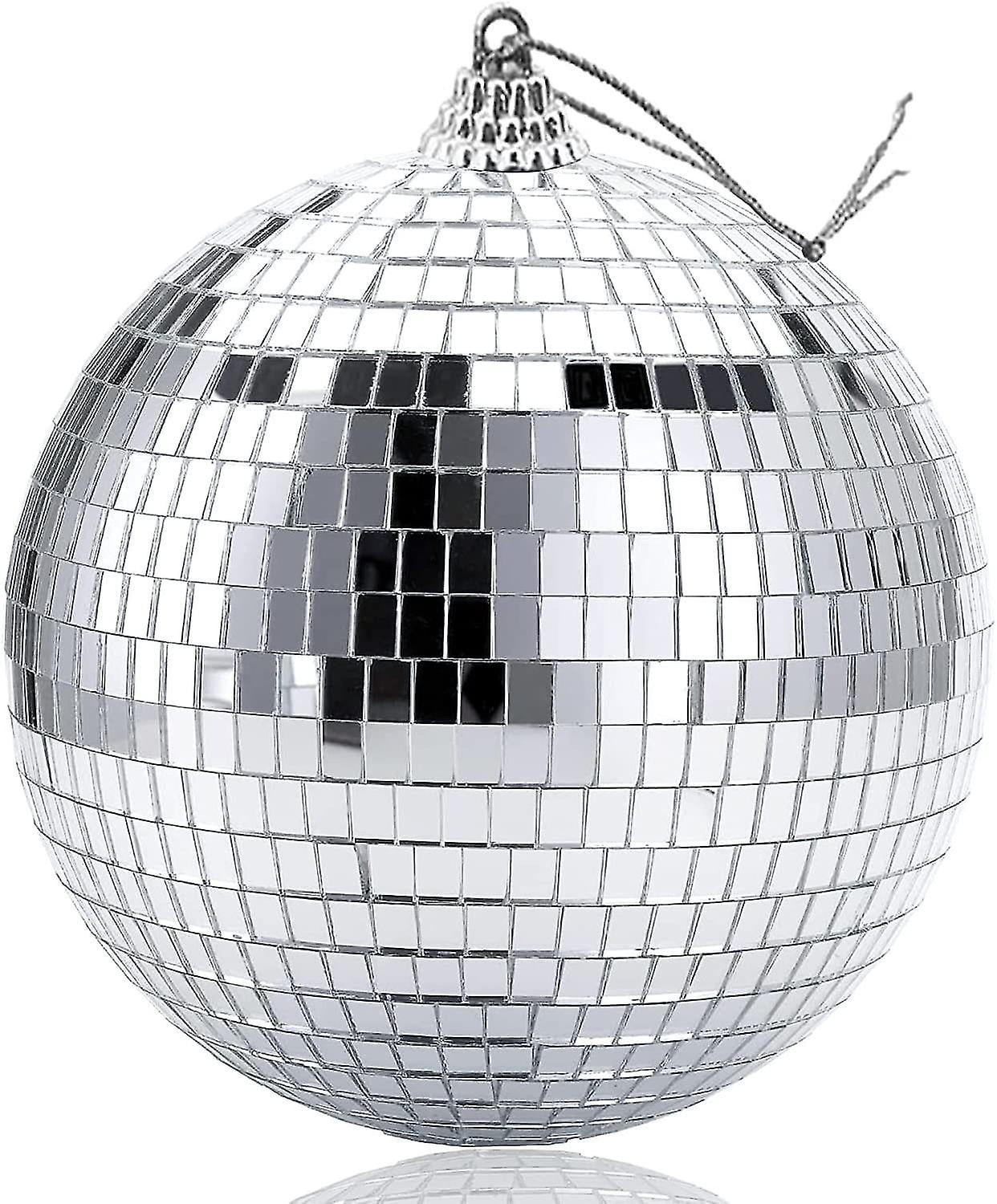 Party Decorations, Silver Disco Ball with Heavy Duty Construction for Outdoor Parties, Wedding Decor, Dance Parties & KTV Decor, Diameter 15cm/6inch, Easy Installation