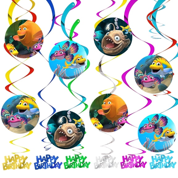 Party Decorations Splash and Bubbles Hanging Decor Honeycomb Swirls Lanterns Pompoms Supplies Fans