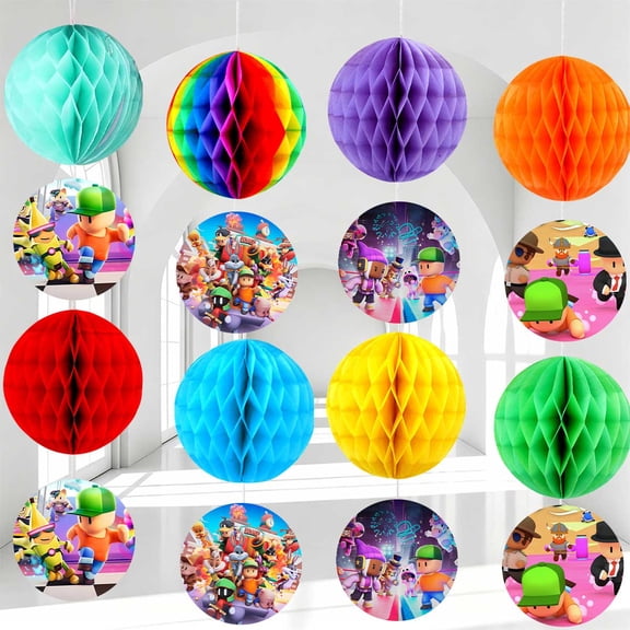 Party Decorations Stumble Birthday Guys Hanging Decor Honeycomb Swirls Lanterns Pompoms Supplies Fans
