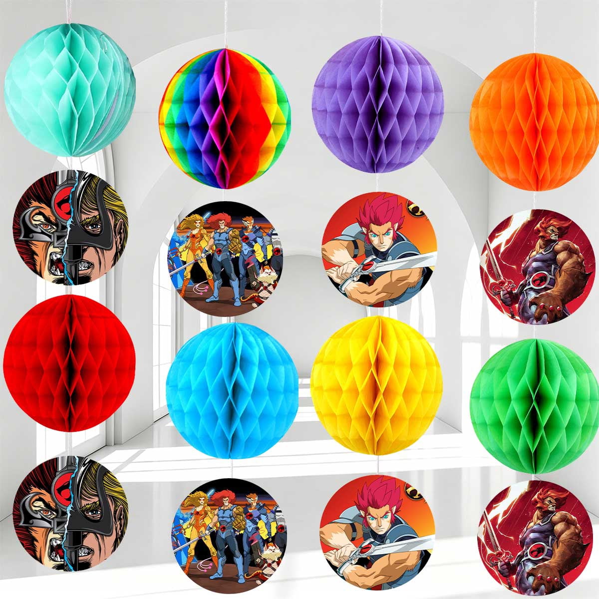Party Decorations ThunderCats Hanging Decor Honeycomb Swirls Lanterns party-decorations-thundercats-hanging-decor-honeycomb-swirls-lanterns