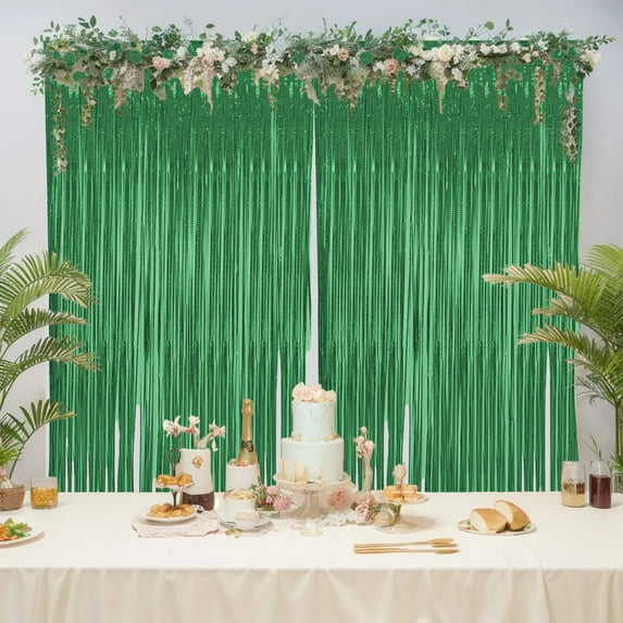 Party Decorations Tinsel Curtain 39.37 x 78.74 Inches Sparkling Fringe Backdrop Curtain for Birthday Christmas Wedding Holiday Party Decorations and Photo Booth Background