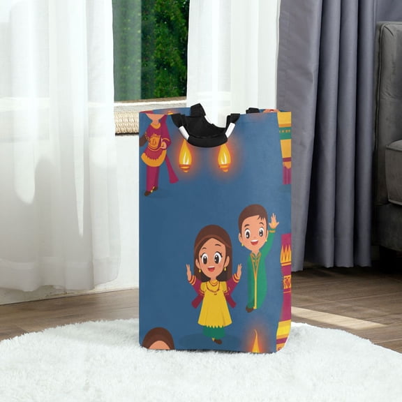 Party Design Children Foldable Laundry Hamper 12.6x11x22.7in with Handles for Bathroom Bedroom Storage