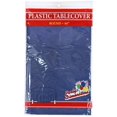 thumbnail image 1 of Party Dimension Tablecloth Plastic Disposable Blue Round Tablecover for Weddings, Banquets, Parties 84'' X 84'' ( 2 Count ), 1 of 4