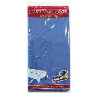 Party Dimension Tablecover Plastic Blue Rectangular Disposable Tablecloth for Weddings, Banquets, Parties 108'' X 54'' ( 4 Count )