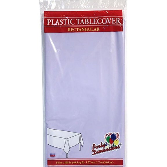 Party Dimension Tablecover Plastic Lavender Rectangular Disposable Tablecloth for Weddings, Banquets, Parties 108'' X 54'' ( 2 Count )