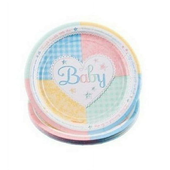 Party Dimensions Baby Birthday Heart Twinkle 9" USA Plate Pack - (8 Paper Plates)