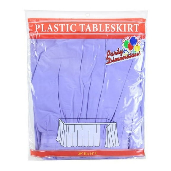 Party Dimensions Lavender Plastic Disposable 27" H- 14" L Party Table Skirt