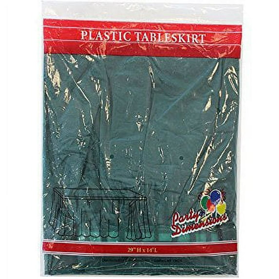 Party Dimensions Single Count Plastic Table Skirt, 29 by 14-Feet, Hunter Green