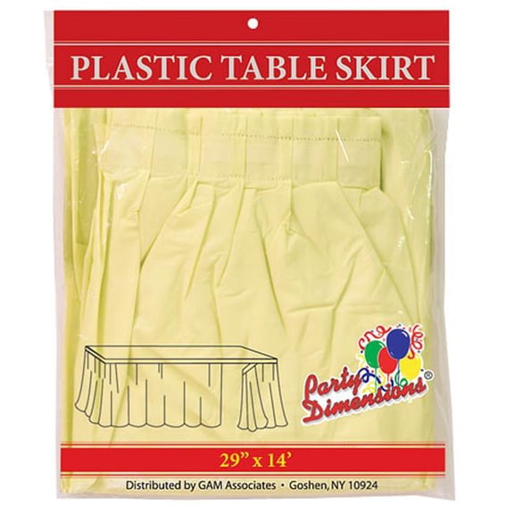 Party Dimensions 52013 Yellow - 29 in. x 14' Table Skirt - 36 Per Case