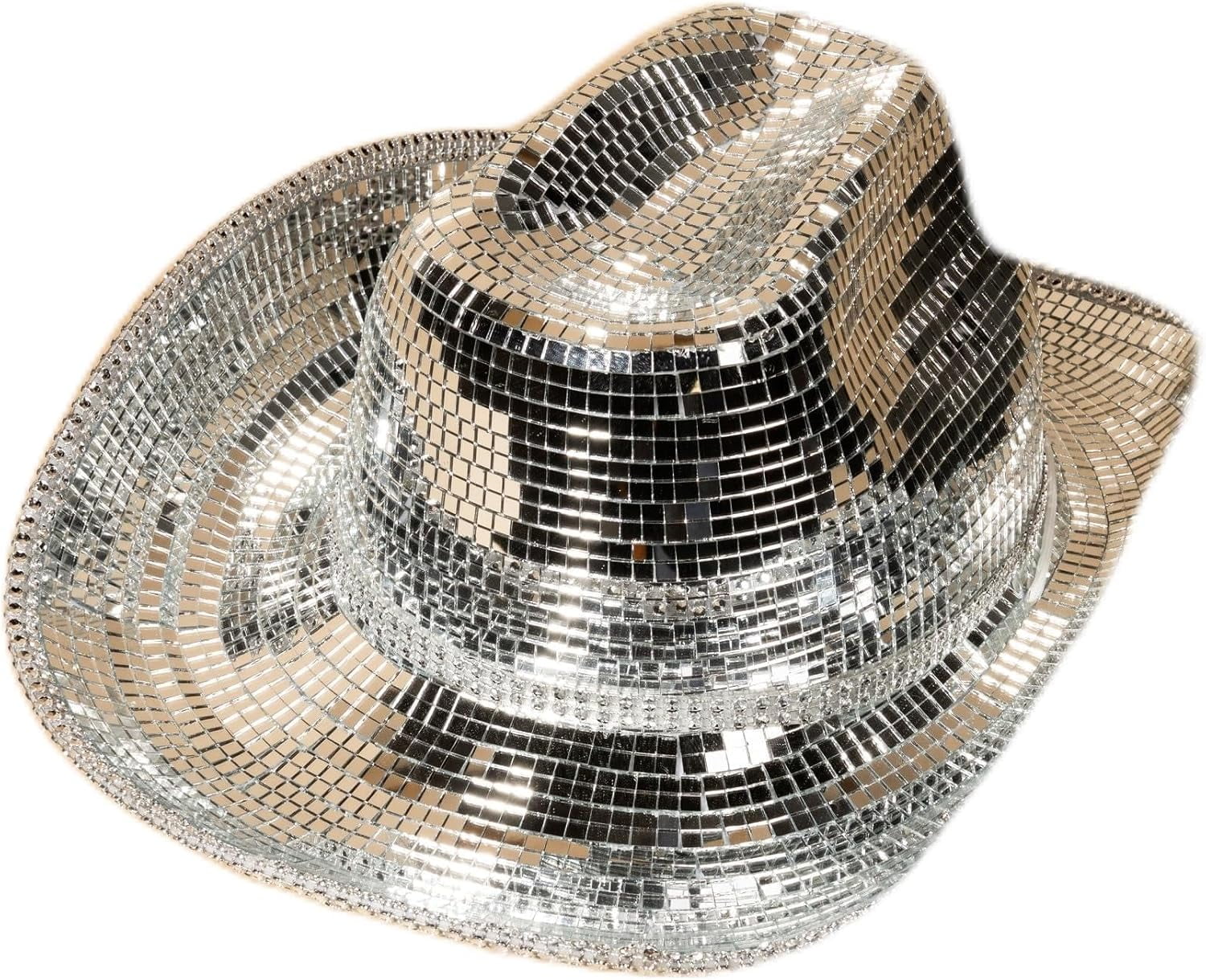 Party Disco Ball Cowboy Hat | Sparkling Bling Mirror Party Hat for ...