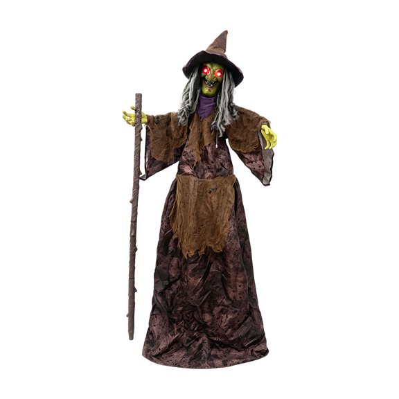 Party Display Halloween Standing Figure Decoration with Sound Activation, Lighted Face, Moving Floor Accent Decor