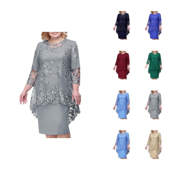Party Dresses for Women Holiday Party Dresses for Women Elegant Lace Embroidery Evening Dress Half Sleeve Women Casual Dresses