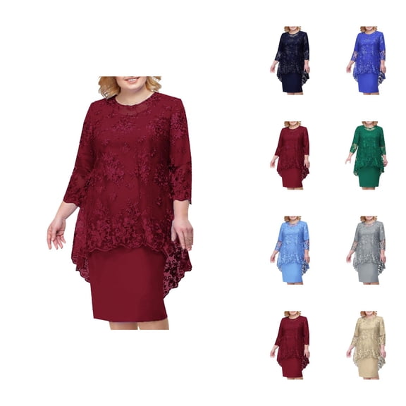 Party Dresses for Women Holiday Party Dresses for Women Elegant Lace Embroidery Evening Dress Half Sleeve Women Casual Dresses