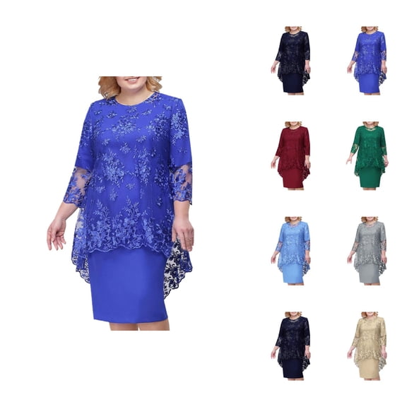 Party Dresses for Women Holiday Party Dresses for Women Elegant Lace Embroidery Evening Dress Half Sleeve Women Casual Dresses