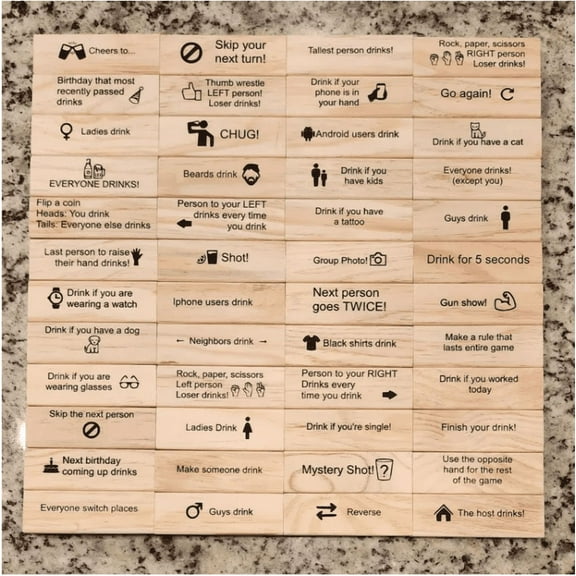 Party Drinking Game Tumbling Tower 48PCS Party Questions Tumbling Tower Game Wooden Stacking Entertaining Party Game For Adults 48PCS