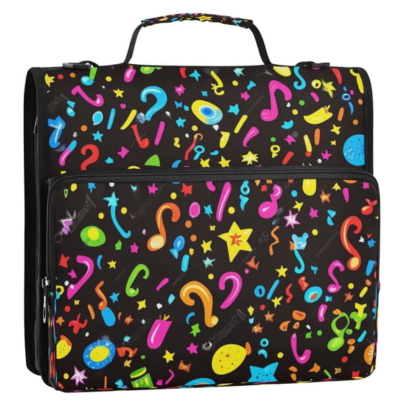 Party Element Balloon Stripes Lines Zipper Binder Bag 3 Ring Binder Bag,Large Capacity Durable Binder Organizer Bag