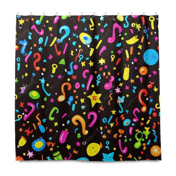 Party Element Balloon 72x72 Waterproof Shower Curtain Liners Durable Metal C-Hooks Fade-Proof Thermal Print Anti-Splash