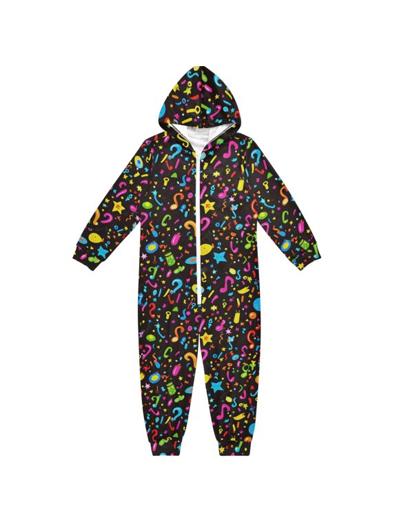 Party Element Balloon One Piece Pajamas Soft Jumpsuit Cozy Sleep and Play Romper Zipper and Pockets 9-11Y