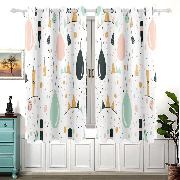 Party Element Decoration 63x55in Window Curtain Panels 63x55in 2-Piece Heavy Duty 80% Light Blocking