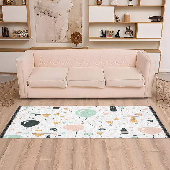Party Element Decoration 72x23.5" Bedroom Runner Rug, Durable and Non-Slip for Hallways and Living Rooms