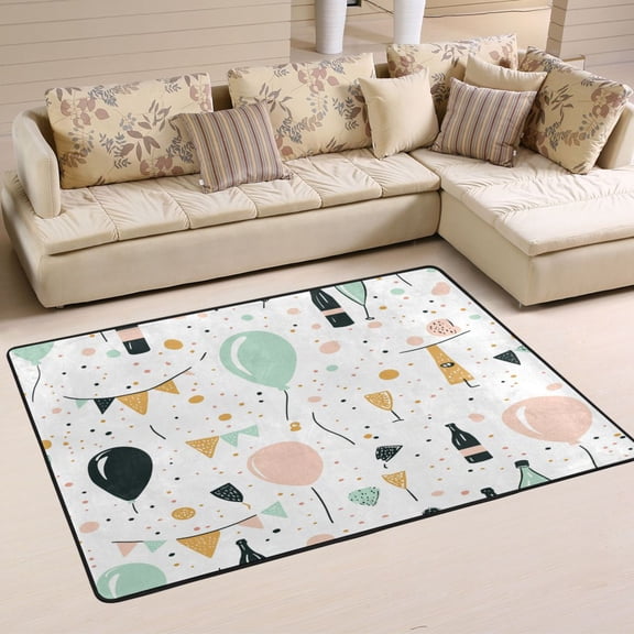Party Element Decoration Soft Polyester Area Rug 36''x24'', Non Slip, Memory Foam, Water Absorbent