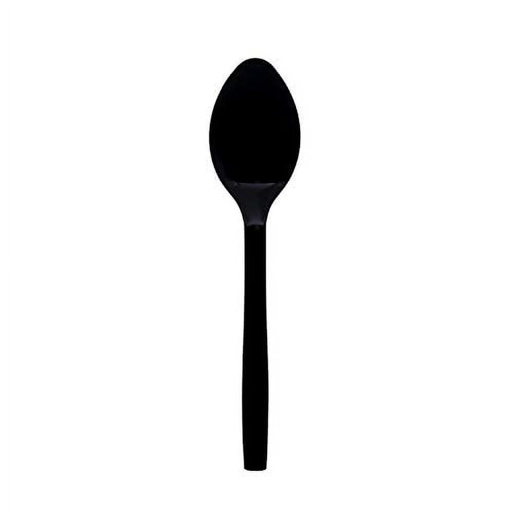Black Hard Plastic 9" Serving Spoons, 12 Count