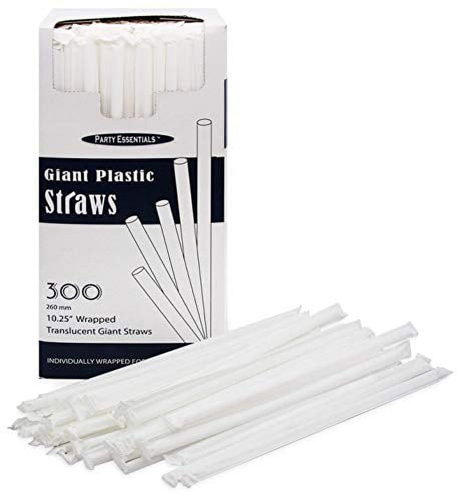 Clear Giant Disposable Plastic Drinking Straws, 10.25" - 300 Count