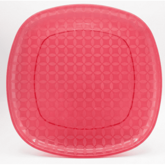Party Essentials Neon Pink Square Plastic Serving Platter