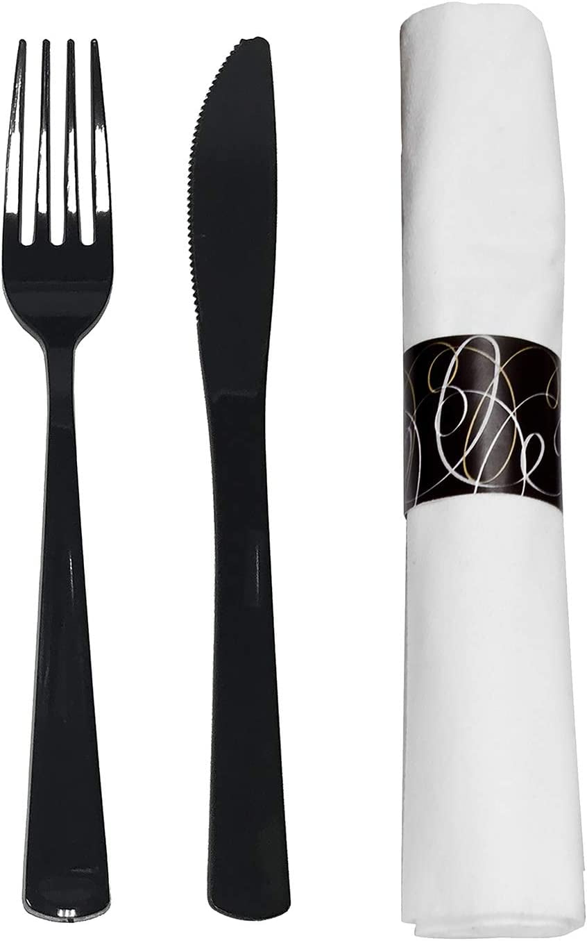 Party Essentials Party Supplies Wrapped Silverware Set Disposable, Pre