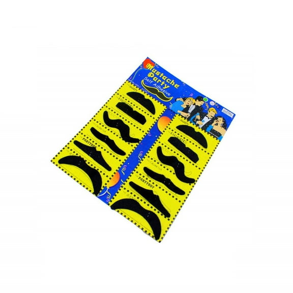Party & Event Imitation Mustache Beard Set - 12 for Halloween Pranks Birthdays and Surprise Party Games