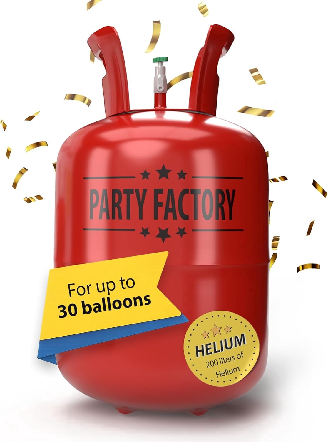 Party Factory Helium Tank for 30 Latex Balloons, Helium Cylinder 7 cu. ft. Gas for Balloons, Ideal for Birthday Party, Wedding…