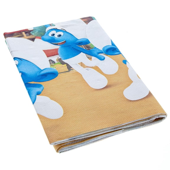 Smurfs Tablecloth, Blue & Beige, 47.3 x 70.8 Inch, Smurfs Party Table Cover, Rectangular, Kids Birthday Party Decoration