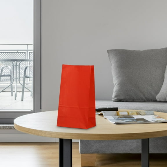 Party Favor Bags, 5 Pack Kraft Paper Goodie Gift Lunch Treat Bags, Candy Snack Packaging Bag, Party Supplies for Theme Birthday, July 4th, Christmas, 7.09 Inches