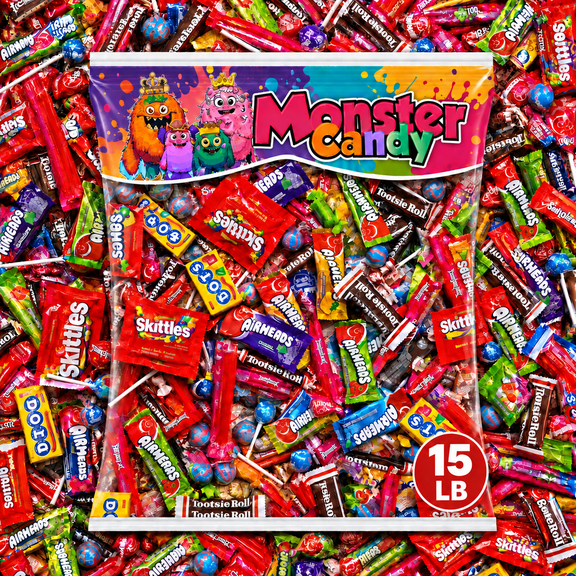 Party Favor Candy Mix - 15 lb Bulk Pinata Stuffers - Candy Variety Pack - Individually Wrapped (Candies May Vary)