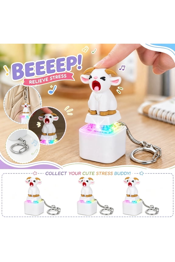 Party Favor Keychain, Kawaii Animal Keychain, Light Up Party Favors, Animal Sound Toys Keychain, Rechargeable 1X3X1 Inch Small Accessory Perfect for Birthday Gifts and Holiday