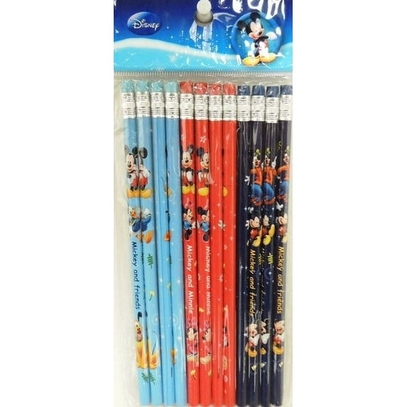 Party Favors Disney Mickey Mouse Authentic Licensed 24 Wood Pencils Pack