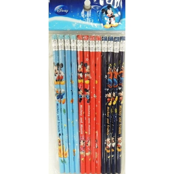 Party Favors Disney Mickey Mouse Authentic Licensed 24 Wood Pencils Pack