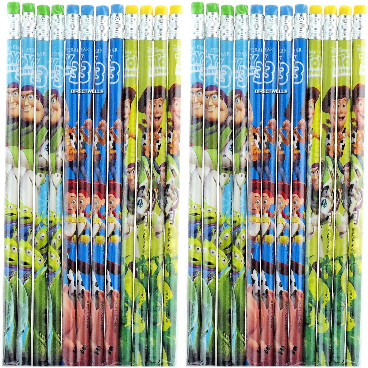 LICENSED Disney Studio Toy Story 3 Pencils, #2 HB Lead, Assorted Colors, 24 Count