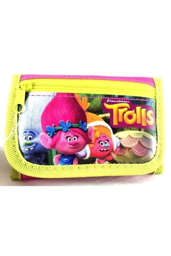 Party Favors Dreamworks Trolls 2 Card pockets Trifold Wallet-Green