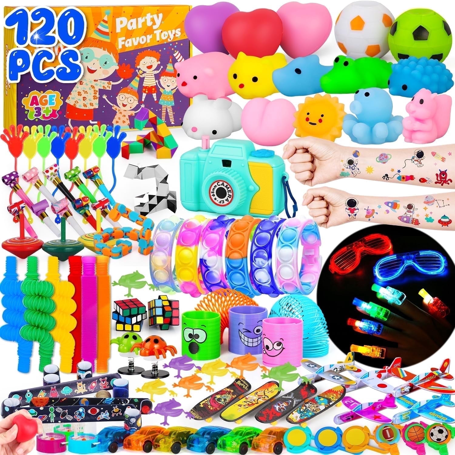 117 Pcs Christmas Party Favors For Kids - Pop Fidget Toys, Goodie Bag Stuffers, Stocking Fillers