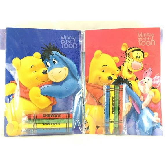 Party Favors Winnie-the-Pooh Coloring Book & Crayon Set 12 Pack ( Assorted Style