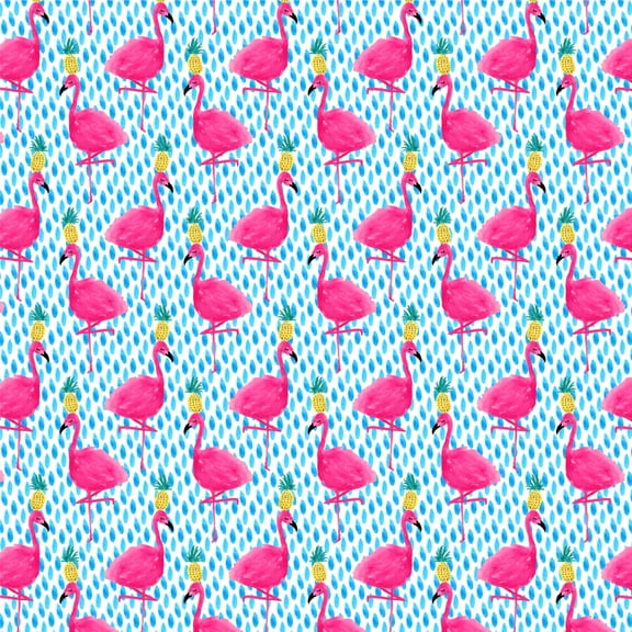 Party Flamingos Pineapples Premium Roll Gift Wrap Wrapping Paper