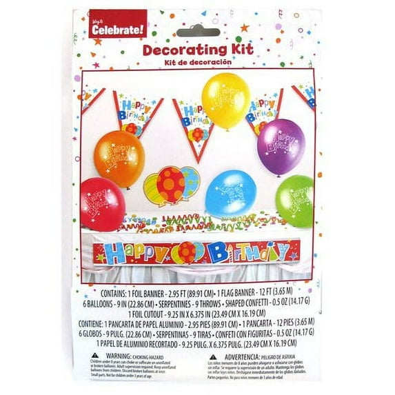 Party Fun Birthday Decorations Kit, 19 Pieces