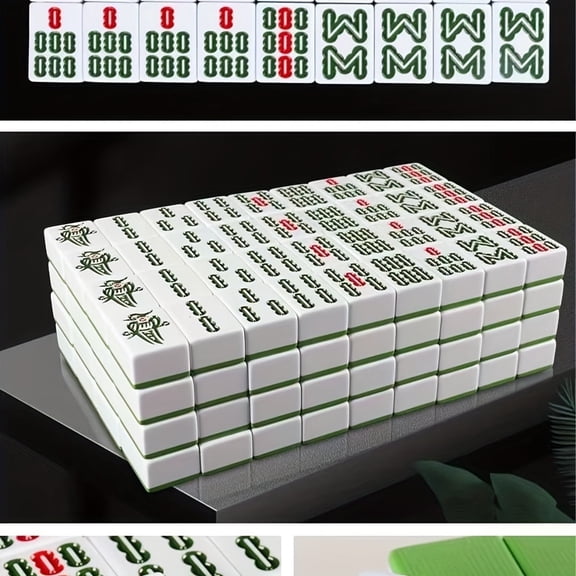 Party Game Mahjong Set Melamine Resin Material, Smooth Shatter Resistant, Team Gathering Entertainment Chess Set