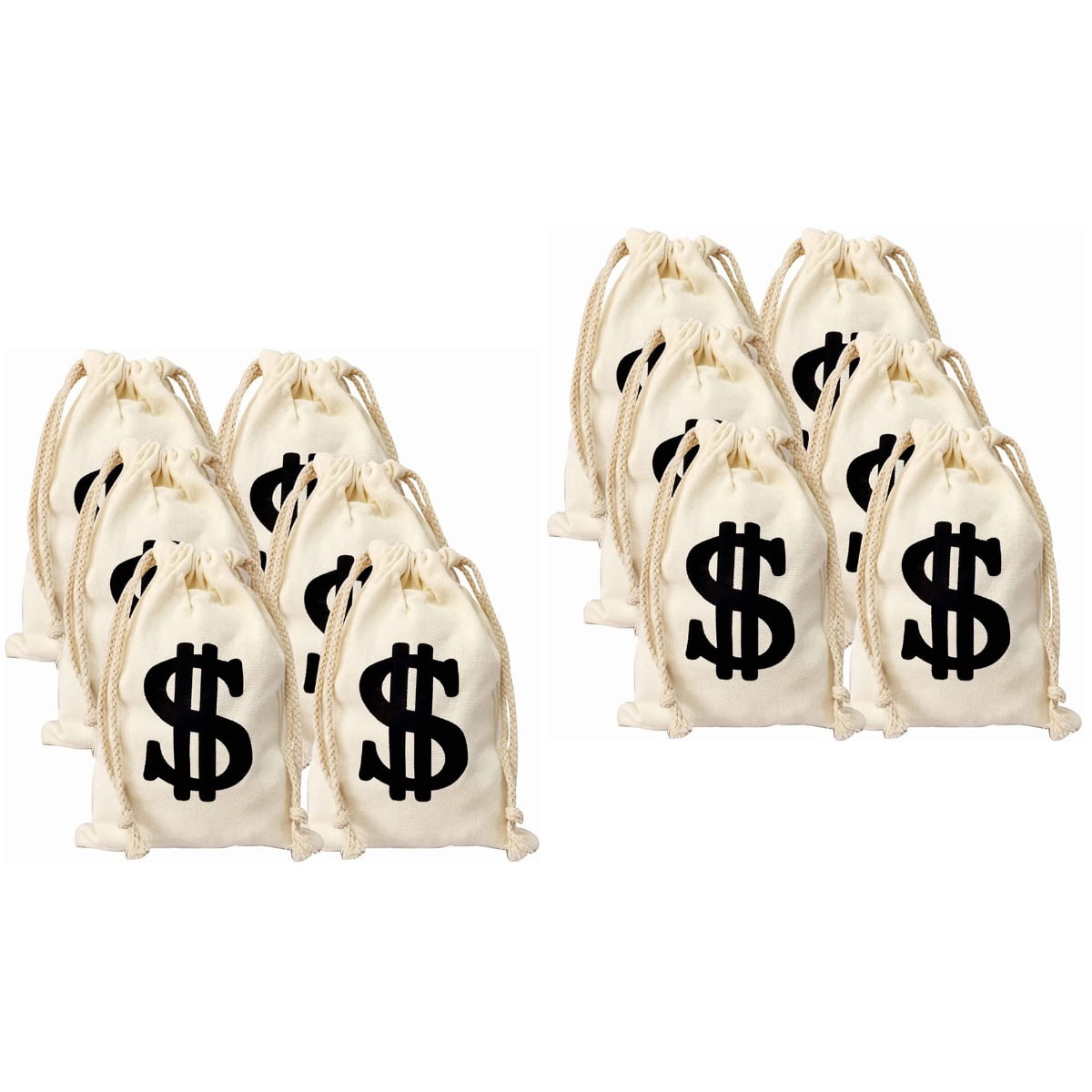 Party Gift Bag Sign Money 12 Pcs Dollar Handbag Handbags Sacks Small Surprise Print Drawstring