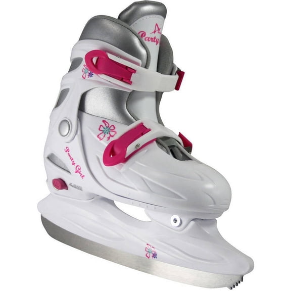 Party Girl Adjustable Ice Skates, Hard Shell, Youth Size 4-6, Easy Adjust Design