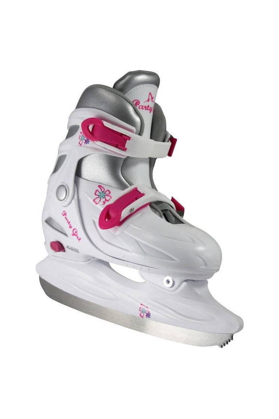 Party Girl Adjustable Ice Skates, Hard Shell, Youth Size 4-6, Easy Adjust Design